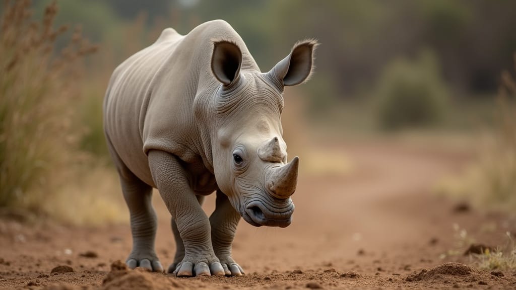 White Rhino Calf Born at Conservation Center